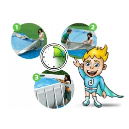 Plieninis sodo baseinas 300x200x75cm, 15-in-1 komplektas