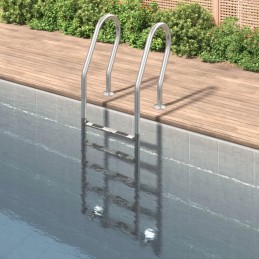 Pool ladder steel 304 54x38x211 cm silver