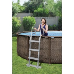 Plieninis pro max rėmo baseino 366x100 rudas 12 pėdų bestway 4in1 filtro siurblys