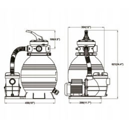 Hidro smėlio filtravimas 8m3 h baseinas 20m3 laikmatis