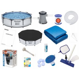 Sodo baseino rinkinys 17in1 bestway 305x76 cm sodo baseino vonia