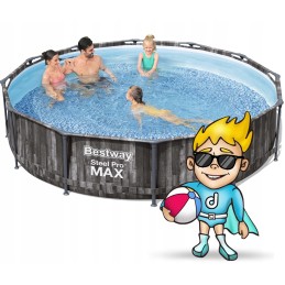 Bestway 5614x steel pro max apaļa rāmja baseins ar ID filtra sūkni