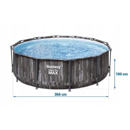 Bestway 5614x steel pro max apaļa rāmja baseins ar ID filtra sūkni