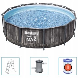 Bestway 5614x steel pro max apaļa rāmja baseins ar ID filtra sūkni