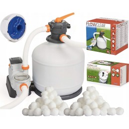 Bestway smilšu sūknis 11355l 58486 2x pet bumbas