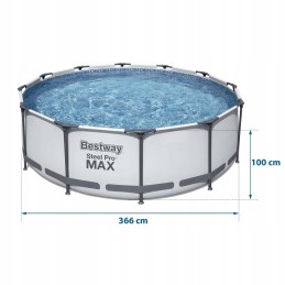 Tērauda dārza baseins 366 x 100 cm komplekts 17in1 bestway 56418