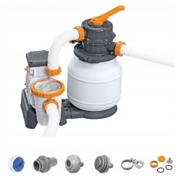 Smėlio siurblio filtravimas baseinui 11355 lh bestway 58486 žarnos ir jungtys