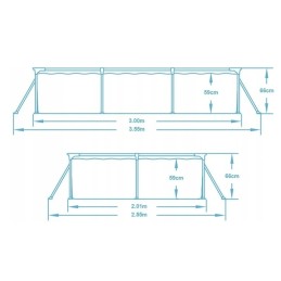 Sodo baseinas 300 x 201 x 66 cm bestway plieno pro