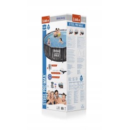 Steel Pro max rėmo baseinas 366x100 medžio imitacija 12 pėdų bestway 4in1