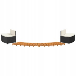 Spa enclosure black polyrattan and solid wood ak