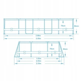 Plieninis sodo baseinas 305 x 200 x 84 cm 10in1 bestway 5614a