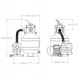 Smėlio baseino filtras su 6 krypčių vožtuvu