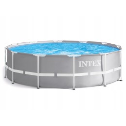Karkasinis baseinas su pompa 366x99 rinkinys 10in1 intex kopėčios sidabrinės pilkos spalvos