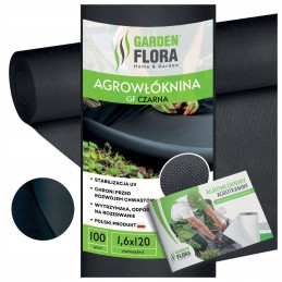 Agro GF nuo piktžolių agrotekstilė 1,6x120m juoda piktžolėms stora 100g