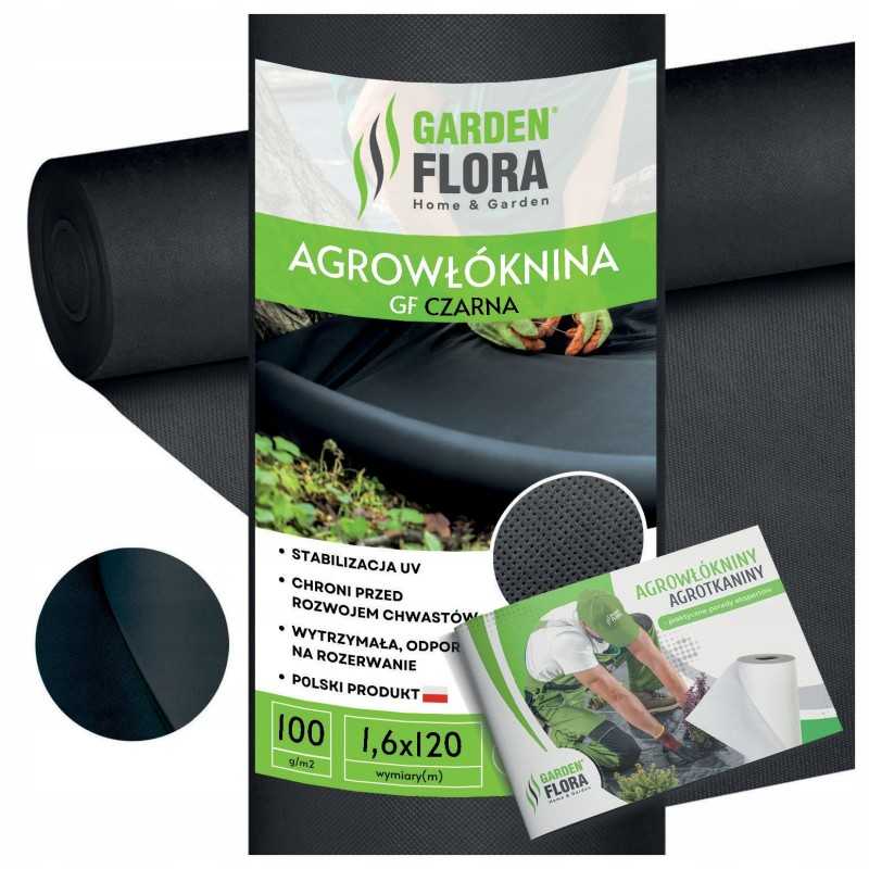 Agro GF nuo piktžolių agrotekstilė 1,6x120m juoda piktžolėms stora 100g