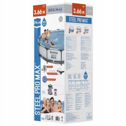 Bestway tērauda pro max peldbaseins 366 x 76 cm