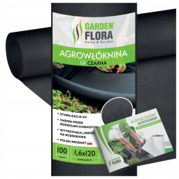 Agro GF nuo piktžolių agrotekstilė 1,6x120m juoda piktžolėms stora 100g