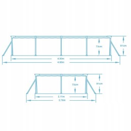 Plieninis sodo baseinas 400 x 211 x 81 cm 15in1 bestway 56405