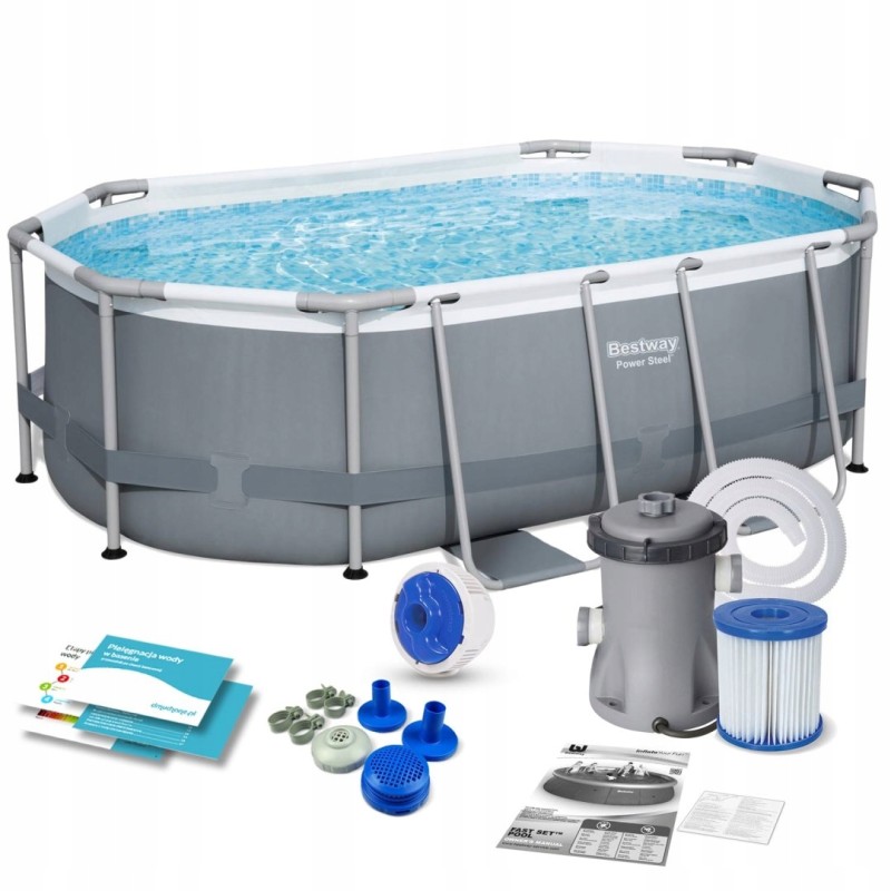Plieninis sodo baseinas 305 x 200 x 84 cm 9in1 bestway 5614a