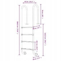 Pool ladder 54x38x184 5 cm stainless steel 304