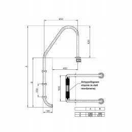 Plačios 4 pakopų kopėčios iš nerūdijančio plieno M00155