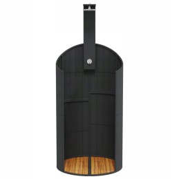 Sodo dušas juodas 100x100x241 5cm polirotangas ir akacija