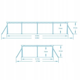 Plieninis sodo baseinas 400 x 211 x 81 cm 15in1 bestway 56405
