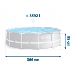 Sodo karkasinis baseinas 366x99cm rinkinys siurblio kopėčios intex 26716