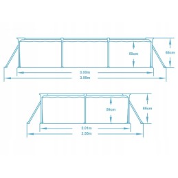 Stačiakampio rėmo baseinas 16in1 300 x 201 x 66 cm bestway
