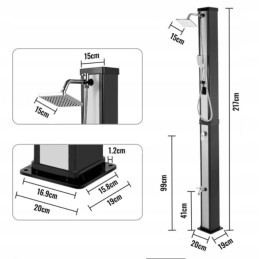 Garden solar shower with a 40l tank, sunny, portable, outdoor