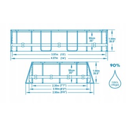 Bestway 56714 karkasinis baseinas su iliuminatoriumi 427x250x100cm