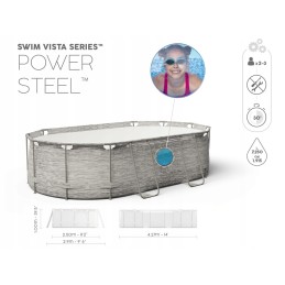 Bestway 56714 karkasinis baseinas su iliuminatoriumi 427x250x100cm