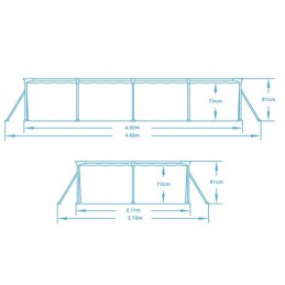 Plieninis sodo baseinas 400 x 211 x 81 cm 15in1 bestway 56405