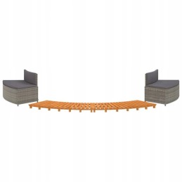 SPA baseino aptvaras, pilkas polirotangas ir akacijos mediena