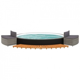 SPA baseino aptvaras, pilkas polirotangas ir akacijos mediena
