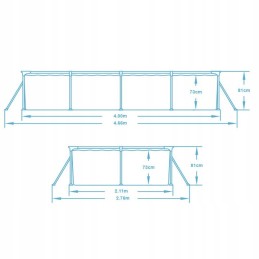 Plieninis sodo baseinas 400 x 211 x 81 cm 15in1 bestway 56405