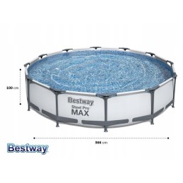 Tērauda dārza baseins 366 x 100 cm bestway 56418