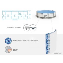 Bestawy 366x100cm 10in1 frame garden pool