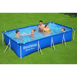 Didelis bestway stačiakampio karkaso sodo baseinas