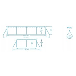 Didelis bestway stačiakampio karkaso sodo baseinas