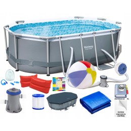 Elektrinis plieninis rėmas baseinas 305x200x84 10x6ft bestway 5in1 chemconnect