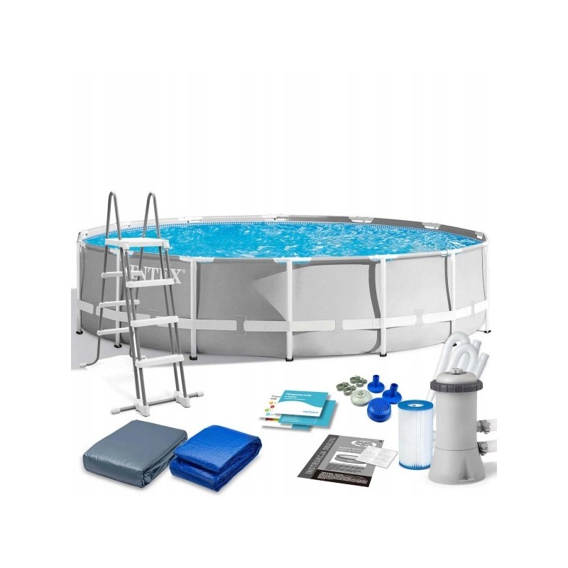 Intex baseino prizmė 457x122cm siurblys