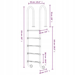 Pool ladder 54x38x211 cm stainless steel 304