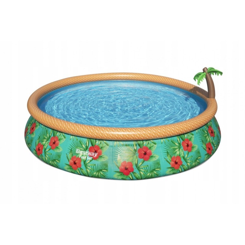 Children's tropical 457x84cm 15ft bestway pool with shower