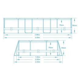 Plieninis sodo baseinas 305 x 200 x 84 cm 10in1 bestway 5614a