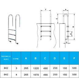 4-step stainless steel pool ladder