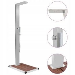 Garden shower with wpc base stainless steel