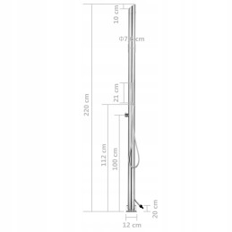 Lumarko garden shower 220 cm stainless steel