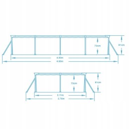 Plieninis sodo baseinas 400 x 211 x 81 cm 15in1 bestway 56405