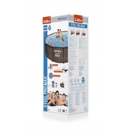 Plieninis pro max rėmo baseinas 366x100 rudas 12 pėdų